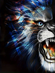 Lion 3d Pattern Print Men's Short Sleeve Comfy T-shirt Graphic Tee