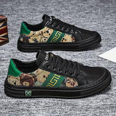 Men's Embroidered Lace-up Skate Shoes Breathable