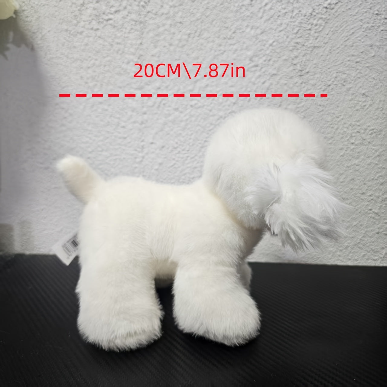 Bichon Puppy Plush Toy Soft Dog Stuffed Animal with Brown Accents