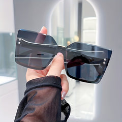 Oversized Ombre Sunglasses Square Rimless UV400 Sun Shades