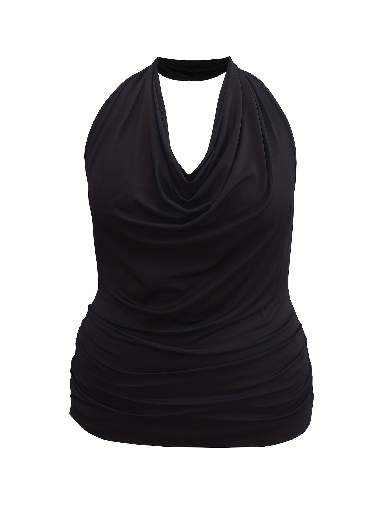 Cowl Halter Neck Plus Size Tank Top