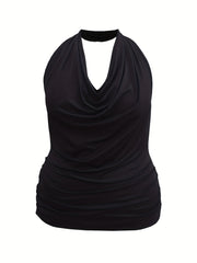 Cowl Halter Neck Plus Size Tank Top