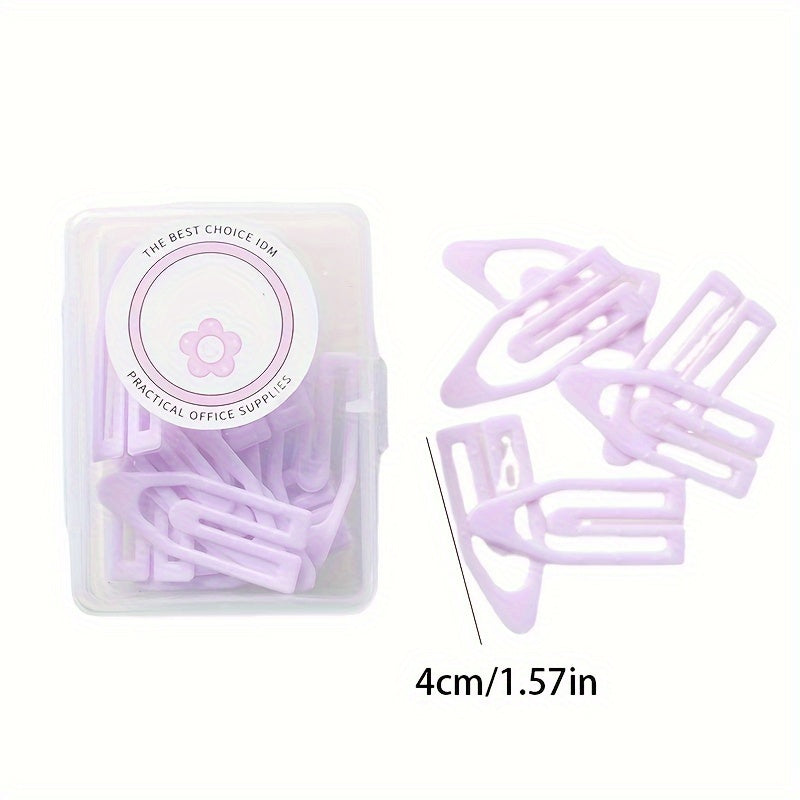 20 Packs Macaron Boat Paper Clips Small Fresh Creative Box Different Sizes