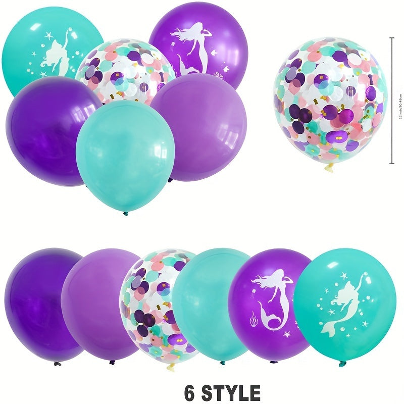 22pcs Mermaid Tail Balloon Theme Party Birthday Decorations