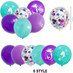 22pcs Mermaid Tail Balloon Theme Party Birthday Decorations
