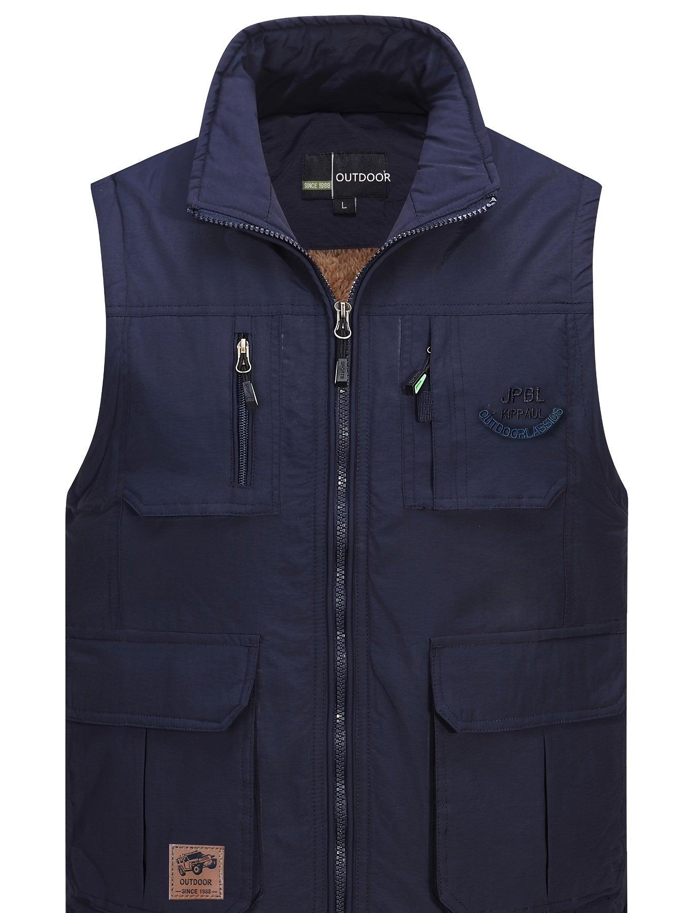 Thermal Cargo Vest Men's Zip Up Spring Summer Outwear