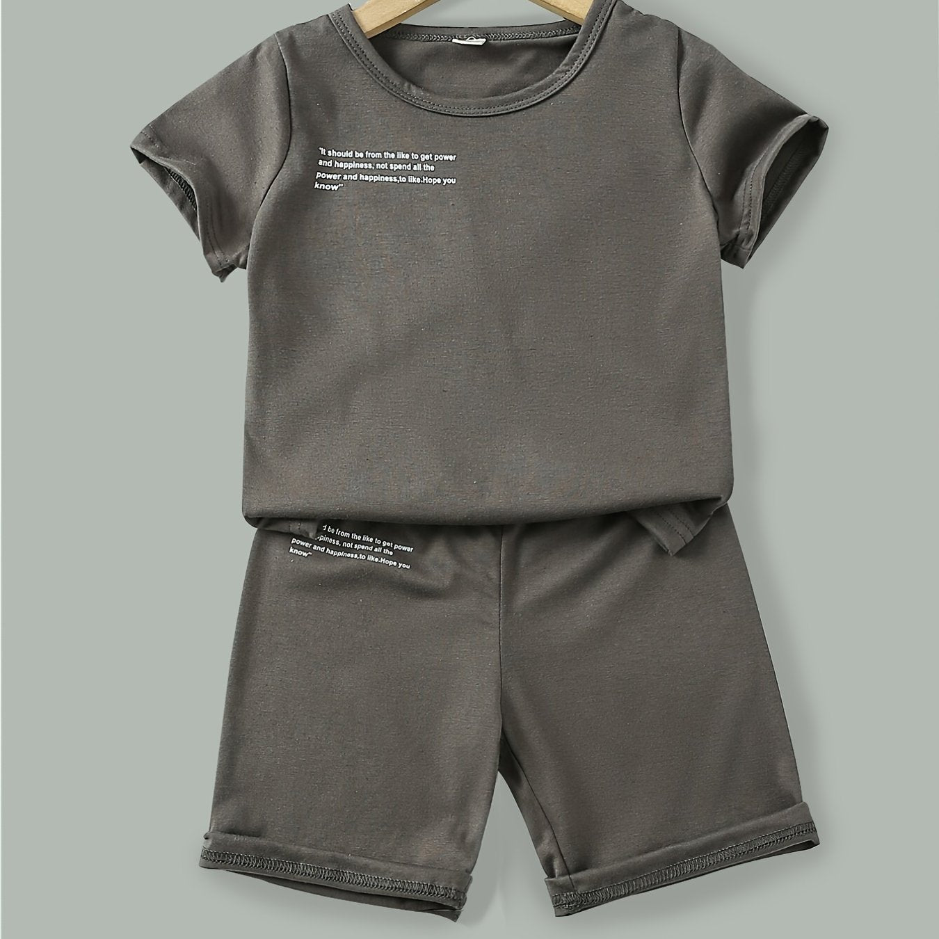 Boys Summer Letter Outfit Shorts & T-shirt Set