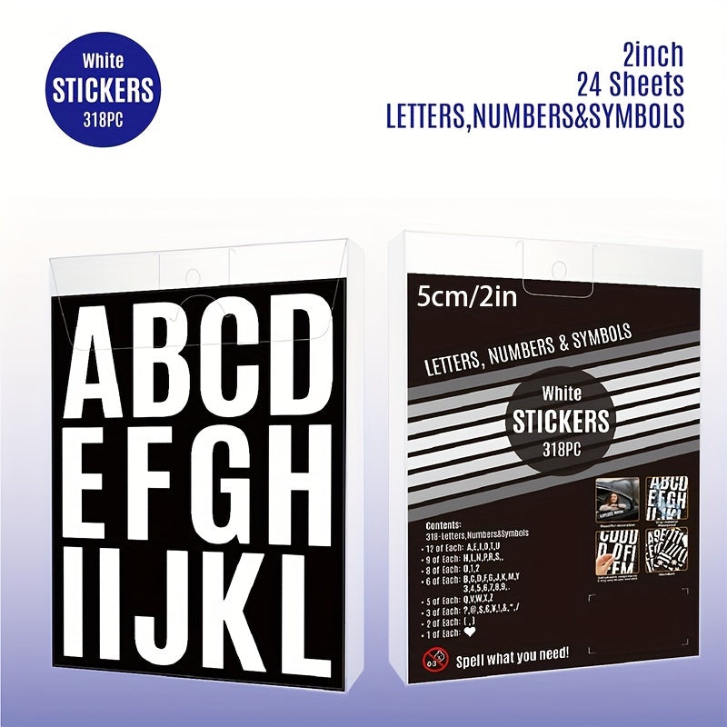 24 Sheets Waterproof Letter Stickers for Mailboxes Cars Numbers Symbols