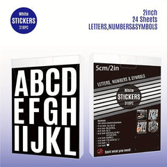 24 Sheets Waterproof Letter Stickers for Mailboxes Cars Numbers Symbols