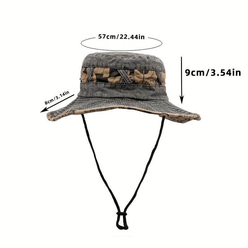 Casual Vintage Men's Fisherman Hat Big Brim Outdoor Sun Hat