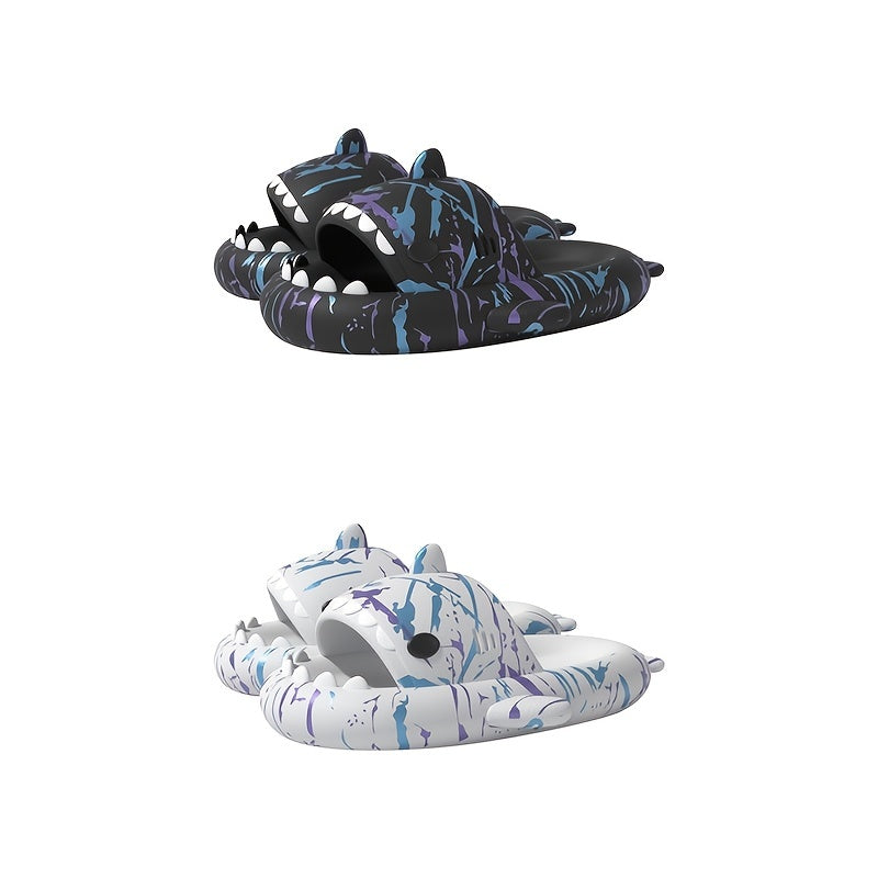 Cyber Punk Shark Slippers Cloud Slides Lightweight Non Slip Shoes
