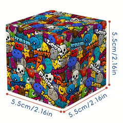 Colorful 3x3 Cube Puzzle Graffiti Art Toy for Christmas Halloween