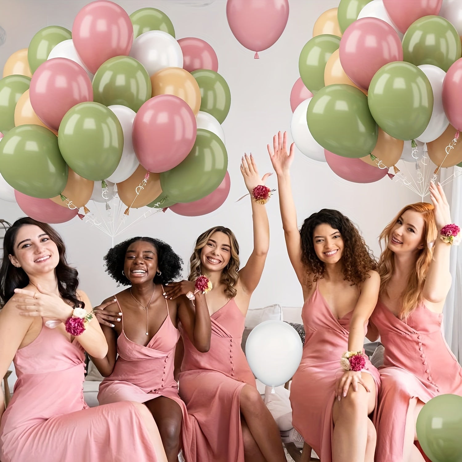 61pcs Pink Green Latex Balloons Wedding Birthday Anniversary Graduation