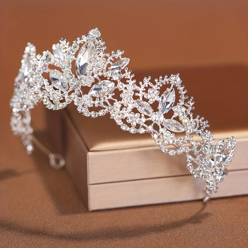 Bridal Rhinestone Silvery Headband Queen Princess Crown Head Jewelry Tiara