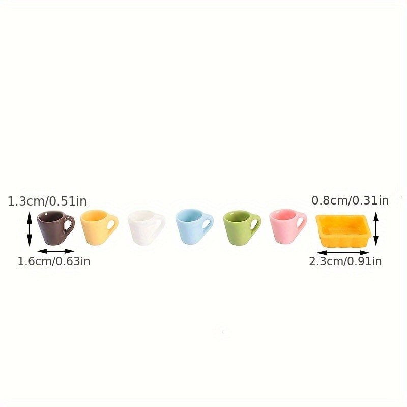 3pcs Mini Model Six Cup Resin Plate Micro Landscape Decorations DIY Toys