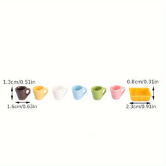 3pcs Mini Model Six Cup Resin Plate Micro Landscape Decorations DIY Toys