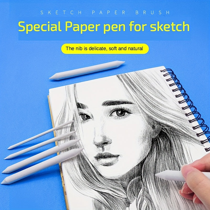 6pcs Blending Smudge Stump Stick Charcoal Sketching Tool