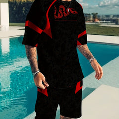 Men's 2 Piece Comfy T-shirt & Shorts Set for Summer