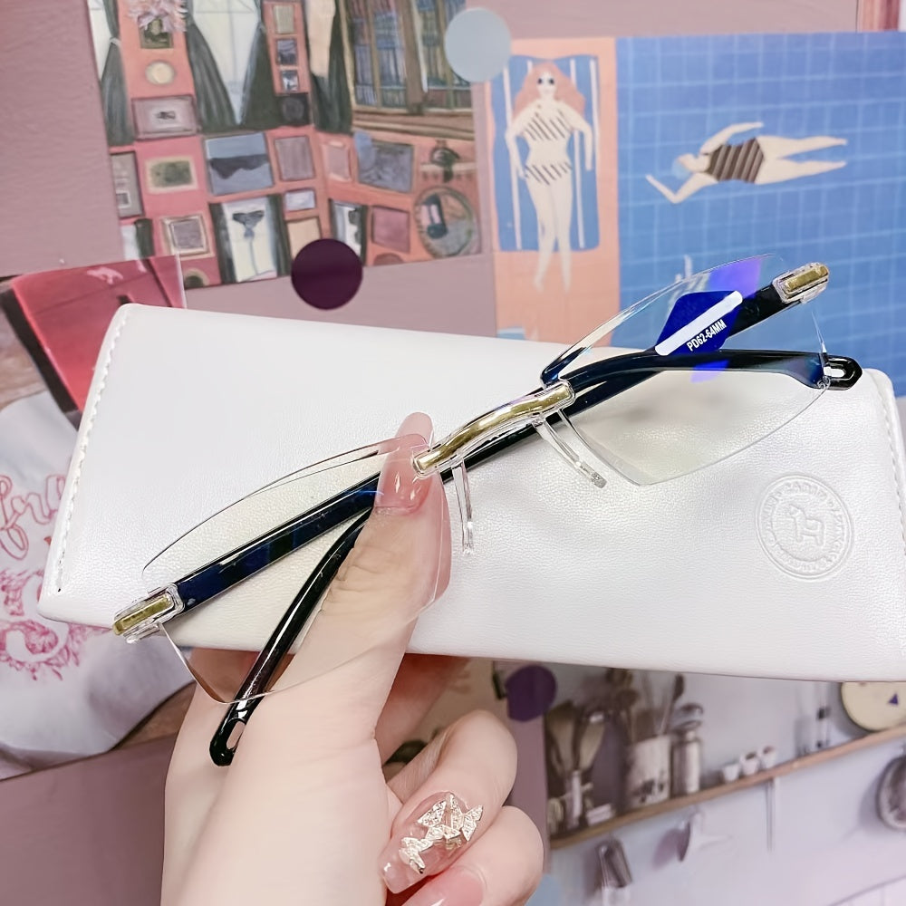 Women's Clear Lens Square Glasses Light Blocking Eyewear