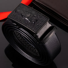 Men's Crocodile Pattern PU Leather Business Belt