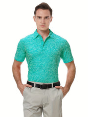Lightning Pattern Golf Polo Shirt Men's V Neck T Shirt