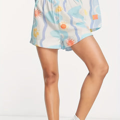 Cartoon Print High Waist Casual Shorts for Women