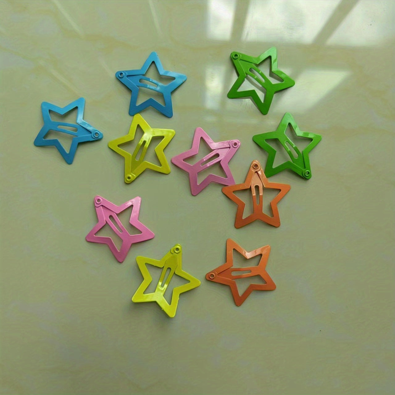 10pcs Colorful Star Snap Hair Clips for Girls Toddlers