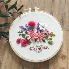 Europe Style 3D Embroidery Kit Flowers Unicorn Pattern