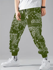 Paisley Pattern Print Drawstring Sweatpants Loose Fit Pants Men's Casual Joggers