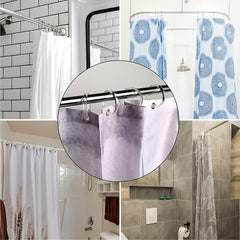 12pcs Durable Plastic Shower Curtain Rings Transparent Bathroom Accessory