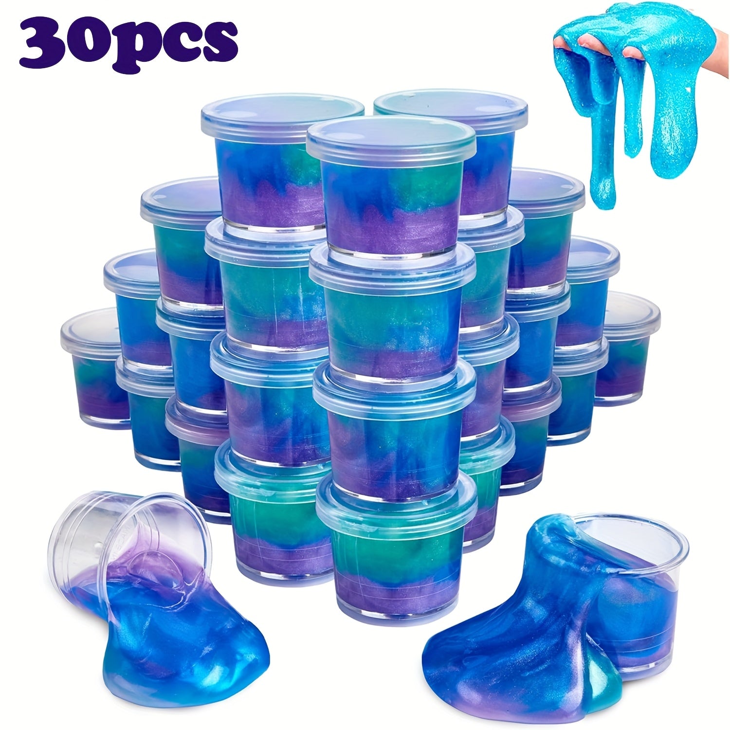 Mini Galaxy Slime 30pcs Mermaid Slime Party Favors Soft Sludge Toy