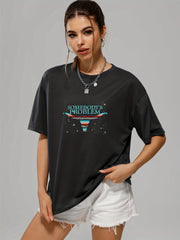 Casual Loose Sports Round Neck Short Sleeve T shirts Women's Summer Tops