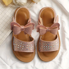 Girls Bowknot Open Toe Sandals Lightweight Indoor Outdoor Summer
