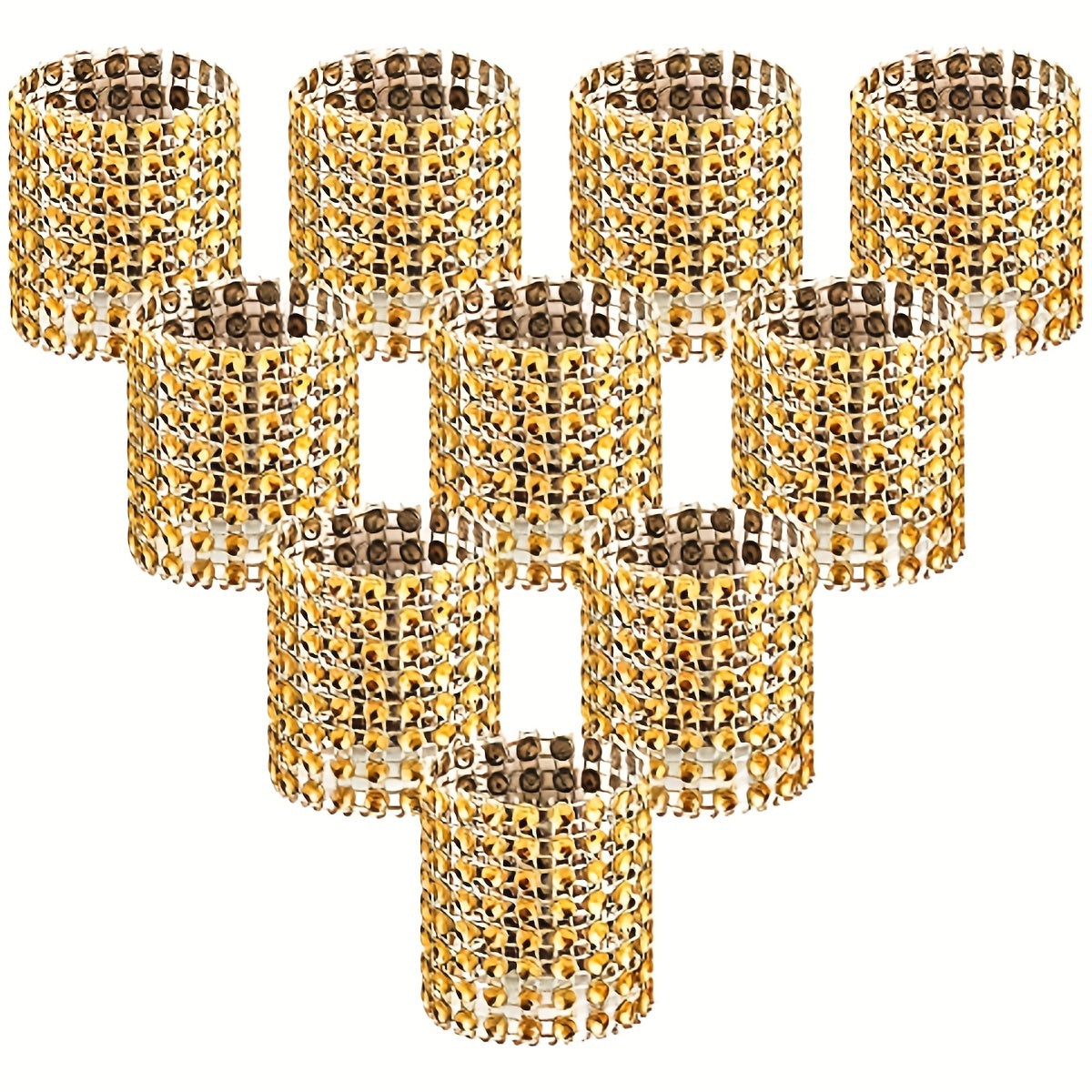 Rhinestone Napkin Rings 20pcs Cast Iron Polished Metal Hollow Christmas Decor