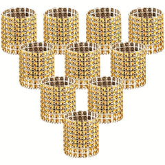 Rhinestone Napkin Rings 20pcs Cast Iron Polished Metal Hollow Christmas Decor