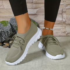 Women's Casual Sneakers Mesh Breathable Flying Woven Shoes