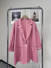 Casual Outfits Set Solid Blazer & Wide Leg Pants 2 Piece