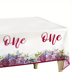 Pink One Themed Party Tablecloth Birthday Party Supplies