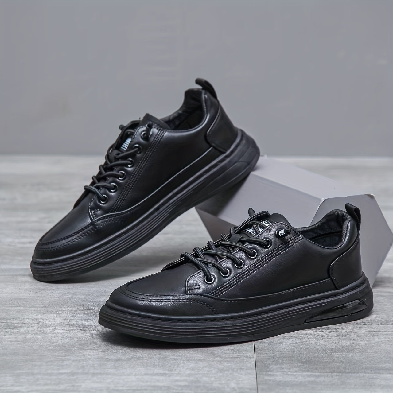 Men's Smart Casual Dress Shoes Lace-Up Anti-Skid Flat Driving Shoes