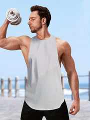 Men's Solid Tank Top for Summer Gym Workout