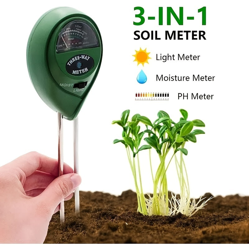 3-in-1 Soil PH Meter for Gardens, Plants, Ponds