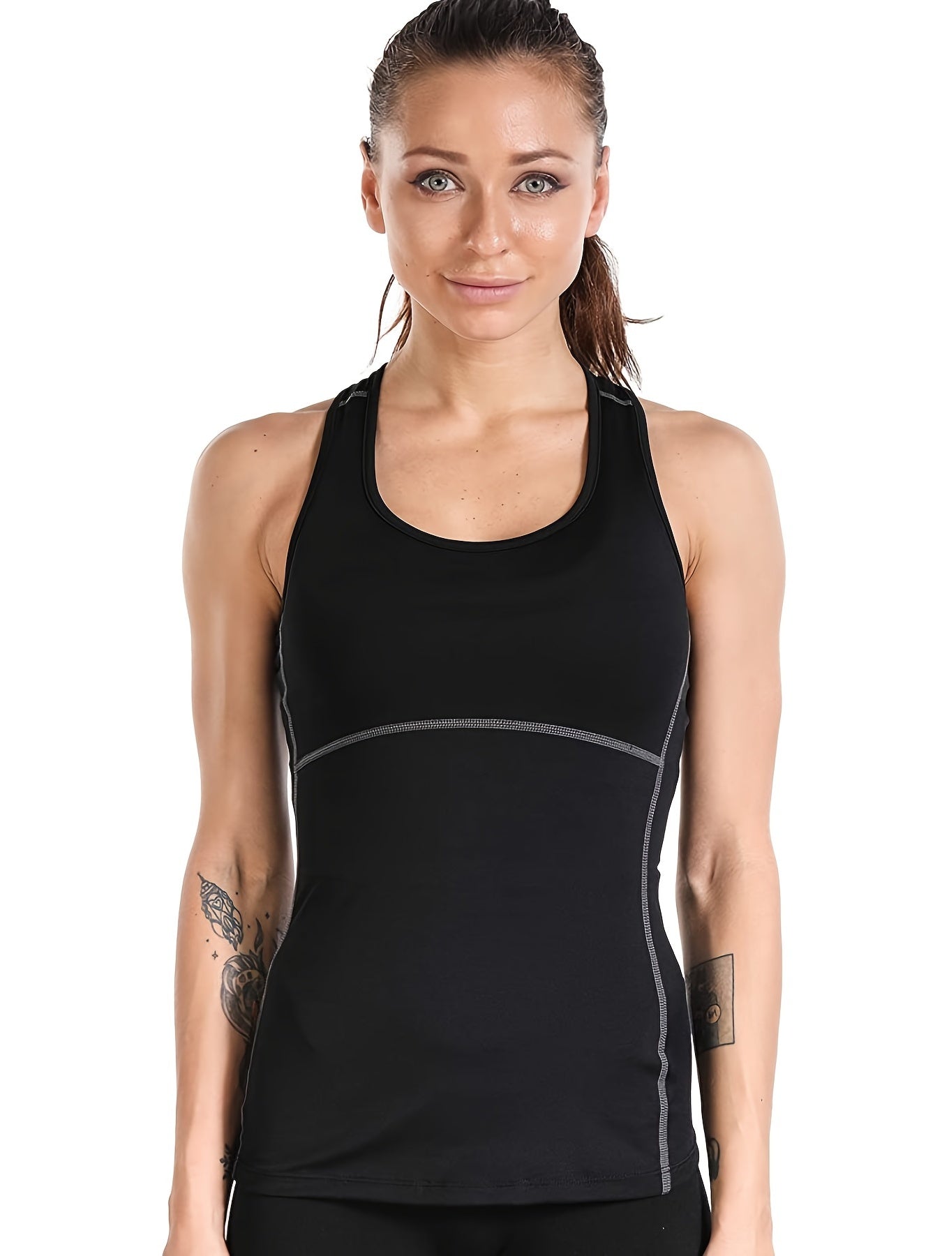 Women's Sleeveless Sports T-Shirt Racer Back Loose Fit Yoga Top