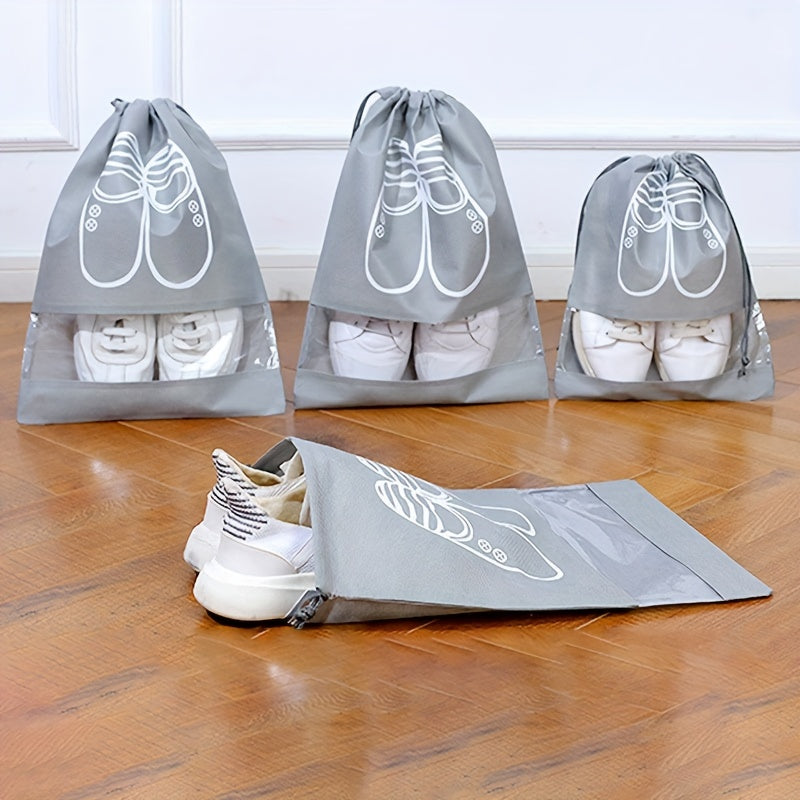 5pcs Non woven Shoe Bags Drawstring Cinch Shoe Storage Bag