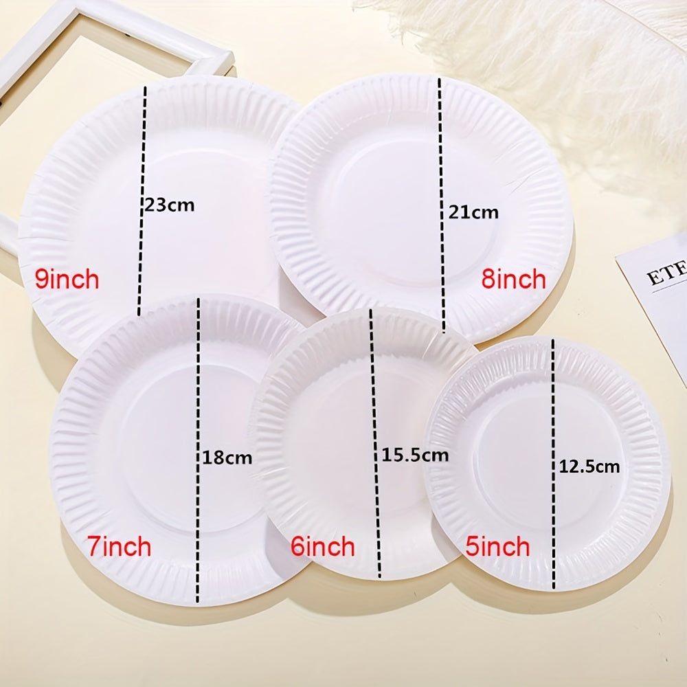 50 PCS Disposable Paper Plates 12.17 Inches Large Decorative Wedding Plates
