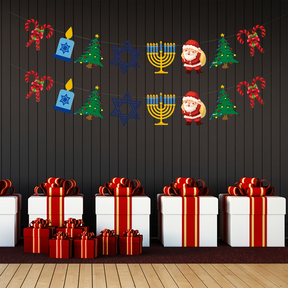 Christmas Party Banner Pull Plag Mixed Flag Decoration
