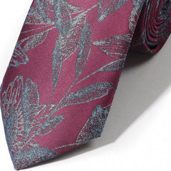 Polyester Leaf Flower Necktie Casual Tie For Men