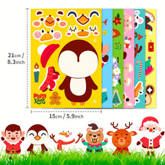 3pcs Christmas Face Changing Stickers Santa Claus DIY Waterproof Stickers