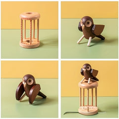 Wooden Owl Puzzle Lock Ten Level Difficult Portable Escape Room