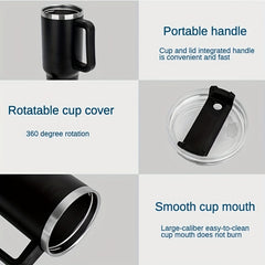 40oz Stainless Steel Tumbler with Lid Thermal Water Bottle Handle Portable