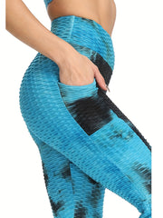 Tie Dye High Waist Yoga Pants Slim Fit Butt Lifting Workout Activewear
